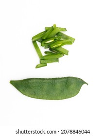 Green Lima Beans Or Hyacinth Beans Isolate On White Background