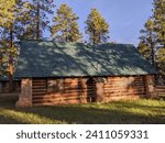 green log cabin, because of it