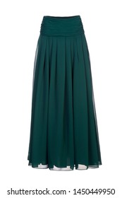 Green Long Skirt  Isolated Over White