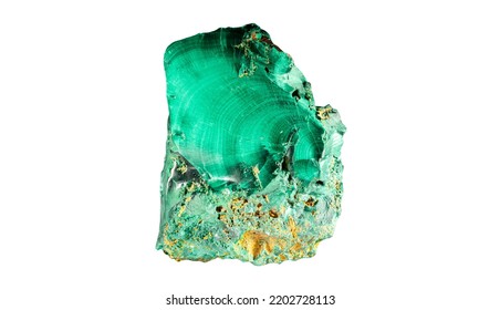 Green malachite (carbonate class) spherolites. Museum Mineral Series. Mineralogical sample - Shutterstock ID 2202728113