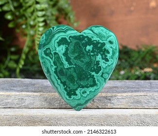 Green Malachite gemstone crystal heart