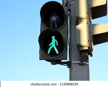 Green Man At A Traffic Light