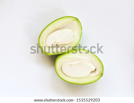 green Mango isolated on white background. diet concept.