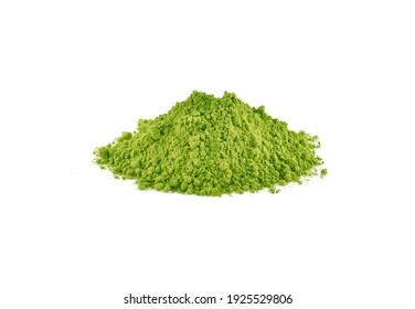 Green Matcha Powder Isolated On White Background