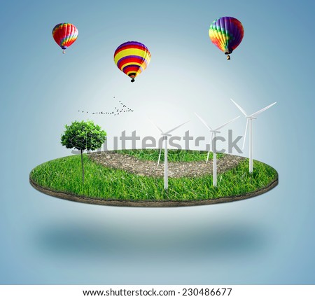 Similar – Foto Bild aerial view of wind turbines field energy