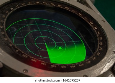 Green Military Radar Screen With Unknown Target Dot - Safety Equipment.