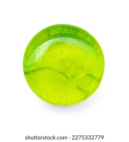 Green mint  candy isolated on white background. Menthol candy Top view. Flat lay
