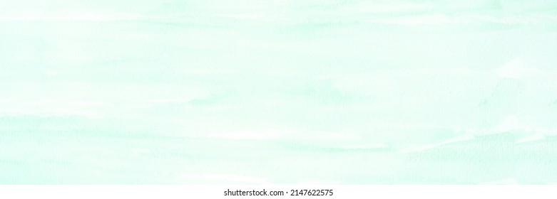 Green mint watercolour background, Watercolour painting soft textured on wet white paper background, Abstract green mint watercolor illustration banner, wallpaper