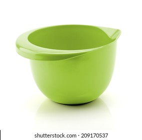 Green Mixing Bowl Isolated On White Background