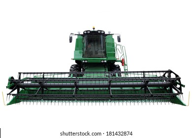 Green modern combine isolated on a white background