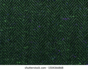 Green Modern Herringbone Tweed, Wool Background Texture. Expensive Men's Suit Of Fabric. High Resolution