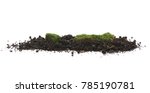 Green moss and pile dirt isolated on white background, with clipping path