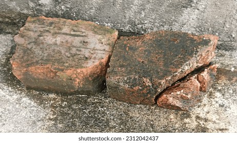 green moss surrounds the bricks - Shutterstock ID 2312042437