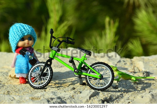 small blue bike