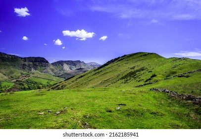 Green mountain hill valley under a clear sky. Beautiful mountain green hill. Mountain green hills landscape. Mountain landscape
