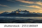 Green Mountain with sun Shine sky Background, Sunny sky, Mountain Background, Green Sky, Nature Landsscape.