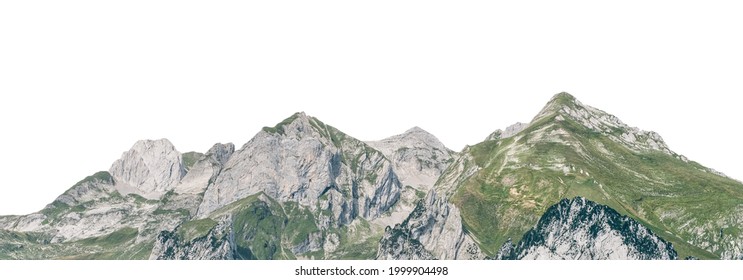 Green mountains isolated on white background - Shutterstock ID 1999904498