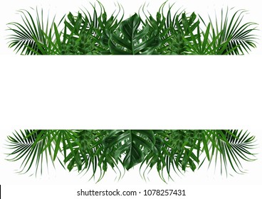 Green nature leaf frame on white - Shutterstock ID 1078257431