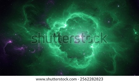 Green Nebula Space Background – Ring Nebula