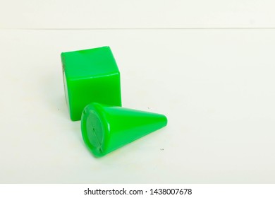 green objects on white background