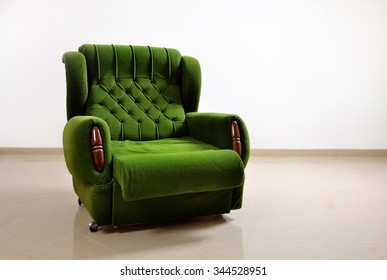 Green Office Sofa isolated on white background