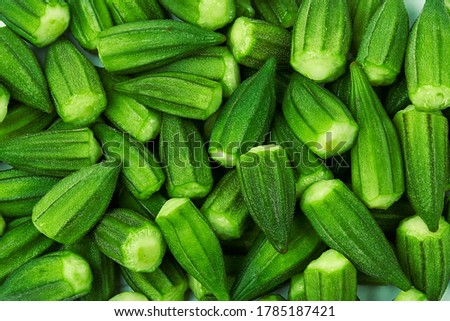  Green Okra fresh food healthy 