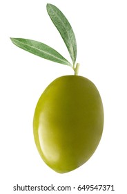 Green Olive Isolated On A White Background