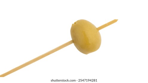 green olive on skewer isolated on white background with clipping path, vegan food - Powered by Shutterstock