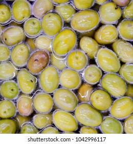 Green Olives In Brine Top View