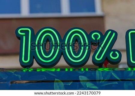 Green One Hundred Percent Modern Led Neons Sign