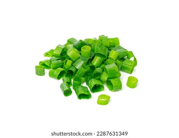 Premium Photo  Chopped fresh green onions isolated on white surface