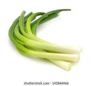 Green Onion On White Background