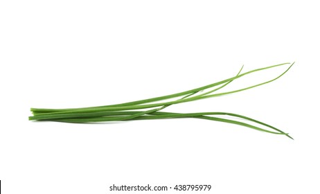 Green Onion Scallions Isolated Over The White Background