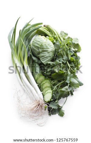 Similar – Ecological bag with vegetables on blue background