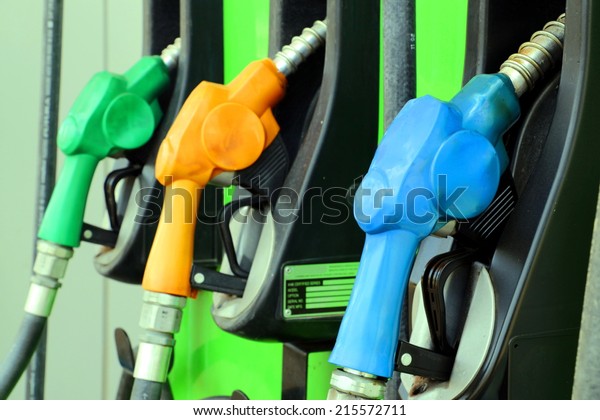 Green, orange and blue fuel\
nozzles 