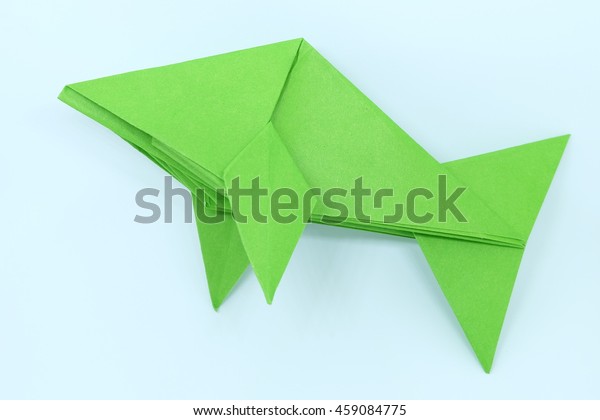 Green Origami Fish Beautiful Simple Have Stock Photo Edit