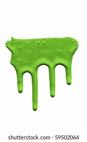 Neon Green Paint Slime Drips Flowing Stock Vector (Royalty Free) 1556614529