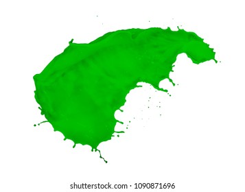 Green Paint Splash Isolated On White Background