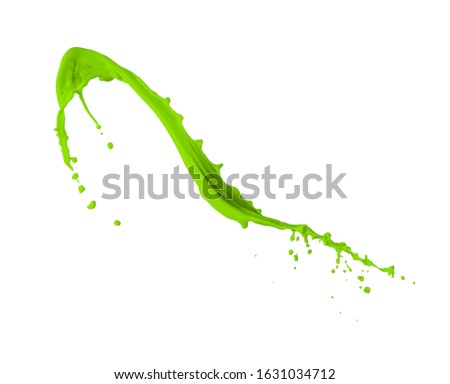 green paint splash isolated on white background