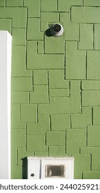 Green paint square composition wall