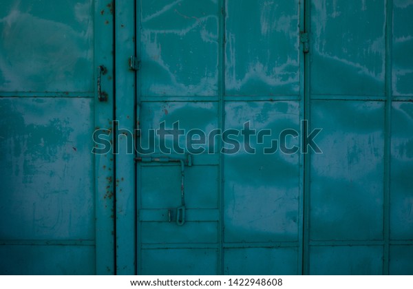 Green Painted Steel Door Stock Photo Edit Now 1422948608