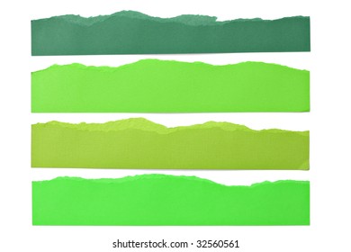 Green Paper Strip Borders.