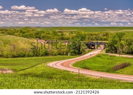 Green pasture land in the Flint Hills of Kansas