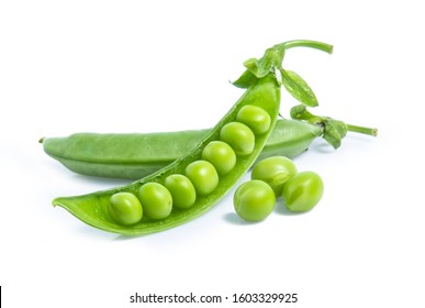 green pea vegetable bean isolated on white background