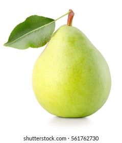 Green Pear Isolated On The White Background