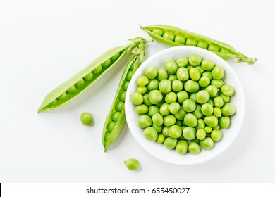 Green peas.top view.