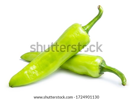 green pepper chilli sweet isolated on white background
