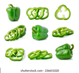 Green Pepper Isolated On White