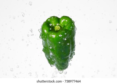 green pepper on the white