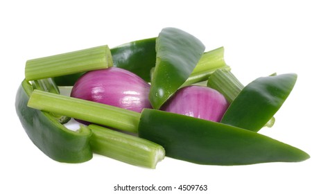 Green Pepper, Onion And Celery The Holy Trinity Of Louisiana Creole And Cajun Cuisine